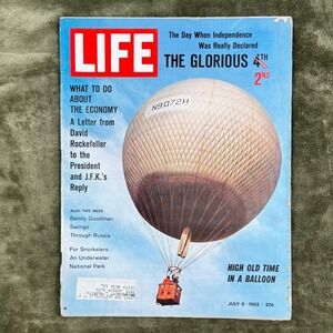 Vintage LIFE Magazine July 6 1962 Hot Air Balloon JFK Rockefeller Benny Goodman